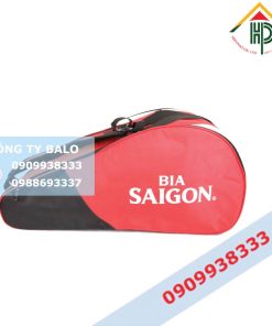 Mặt trước túi đựng vợt Tennis bia sài gòn
