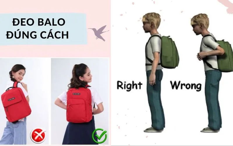Cách đeo balo đúng cách bảo vệ cột sống