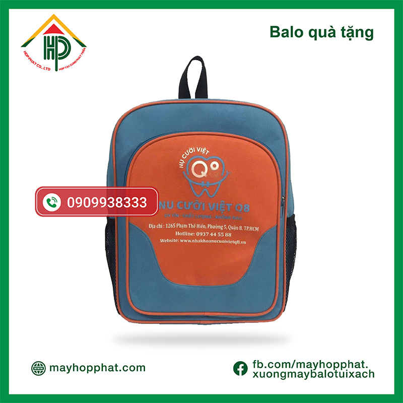 In thông tin lên balo Nụ cười Việt