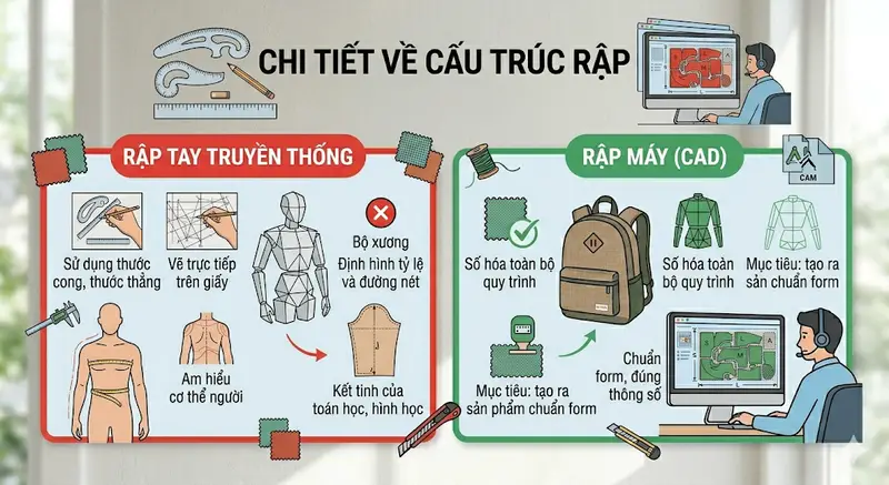 Cấu Trúc Rập Là Gì? Hướng Dẫn Toàn Diện Về Kỹ Thuật Tạo Mẫu Rập Trong May Mặc