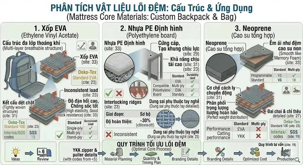 Đánh Giá Khả Năng Chịu Lực Của Quai Xách Dựa Trên Các Phương Pháp Đánh Bọ Và Cấu Tạo Lõi Đệm