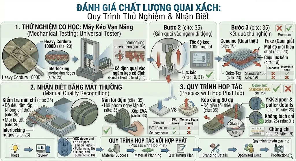 Đánh Giá Khả Năng Chịu Lực Của Quai Xách Dựa Trên Các Phương Pháp Đánh Bọ Và Cấu Tạo Lõi Đệm