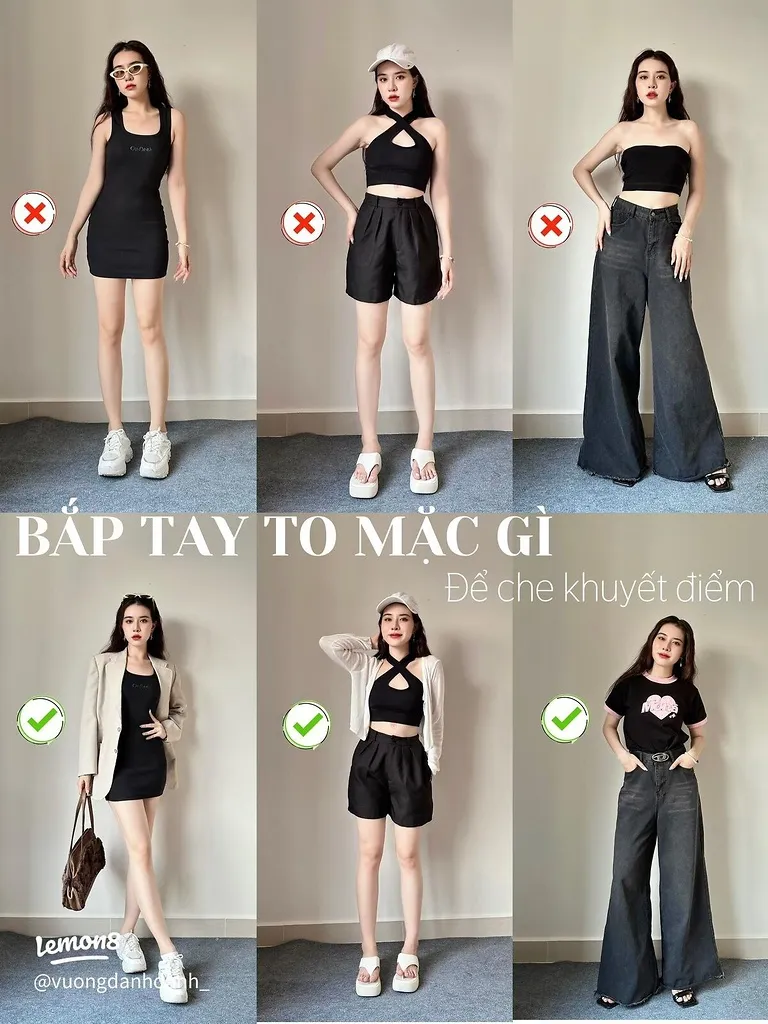 Bắp tay to nên mặc gì? Bí quyết mix đồ che khuyết điểm tinh tế cho phái đẹp - Bắp tay to nên mặc gì ?