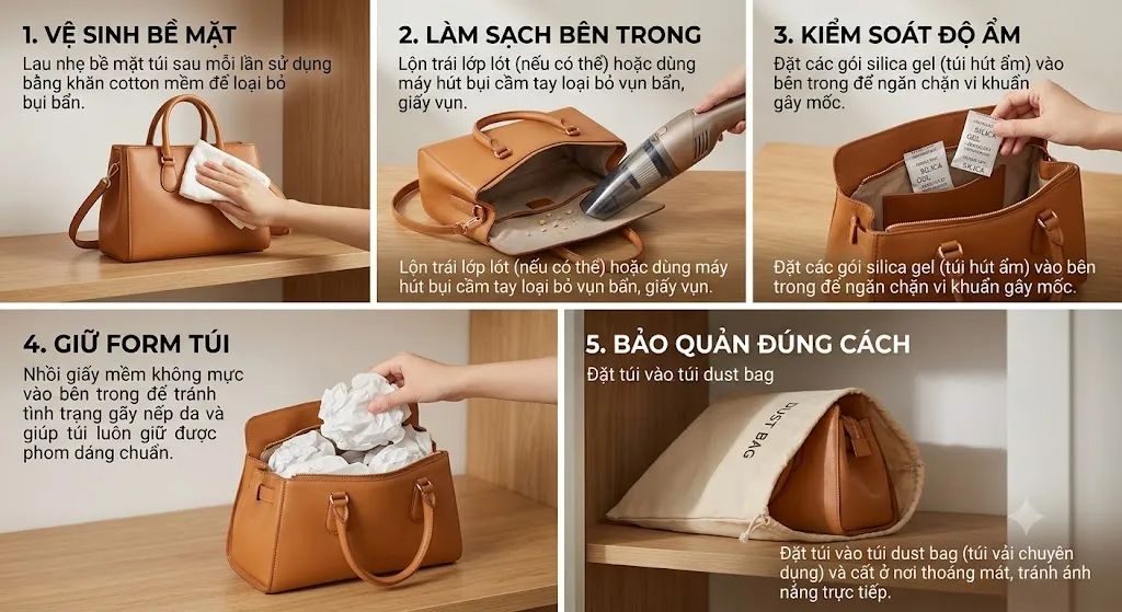 Cách bảo quản túi xách