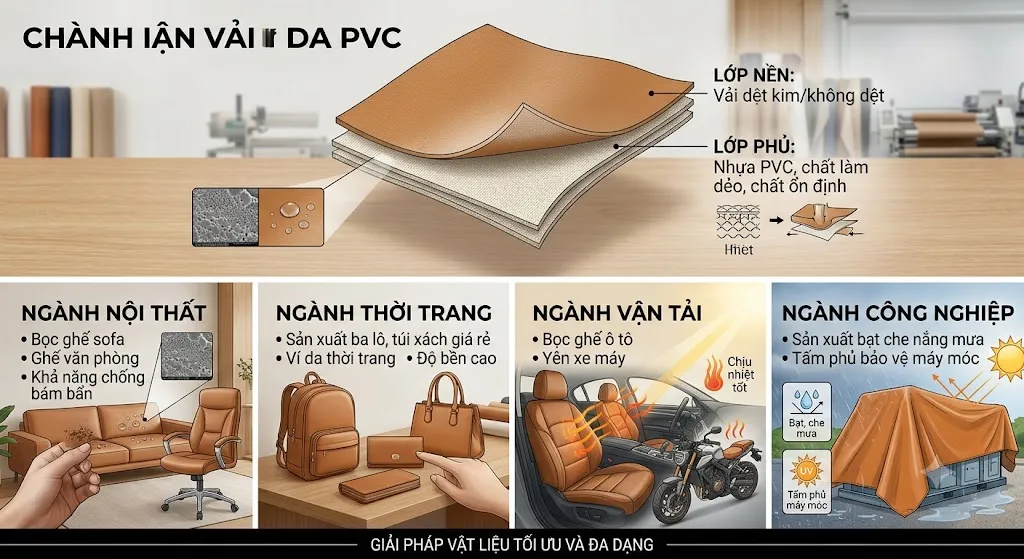 Chất liệu vải da PVC là gì? Đặc điểm và ứng dụng vải PVC trong sản xuất - vải da PVC Chất liệu vải da PVC là gì? Đặc điểm và ứng dụng vải PVC trong sản xuất - vải da PVC